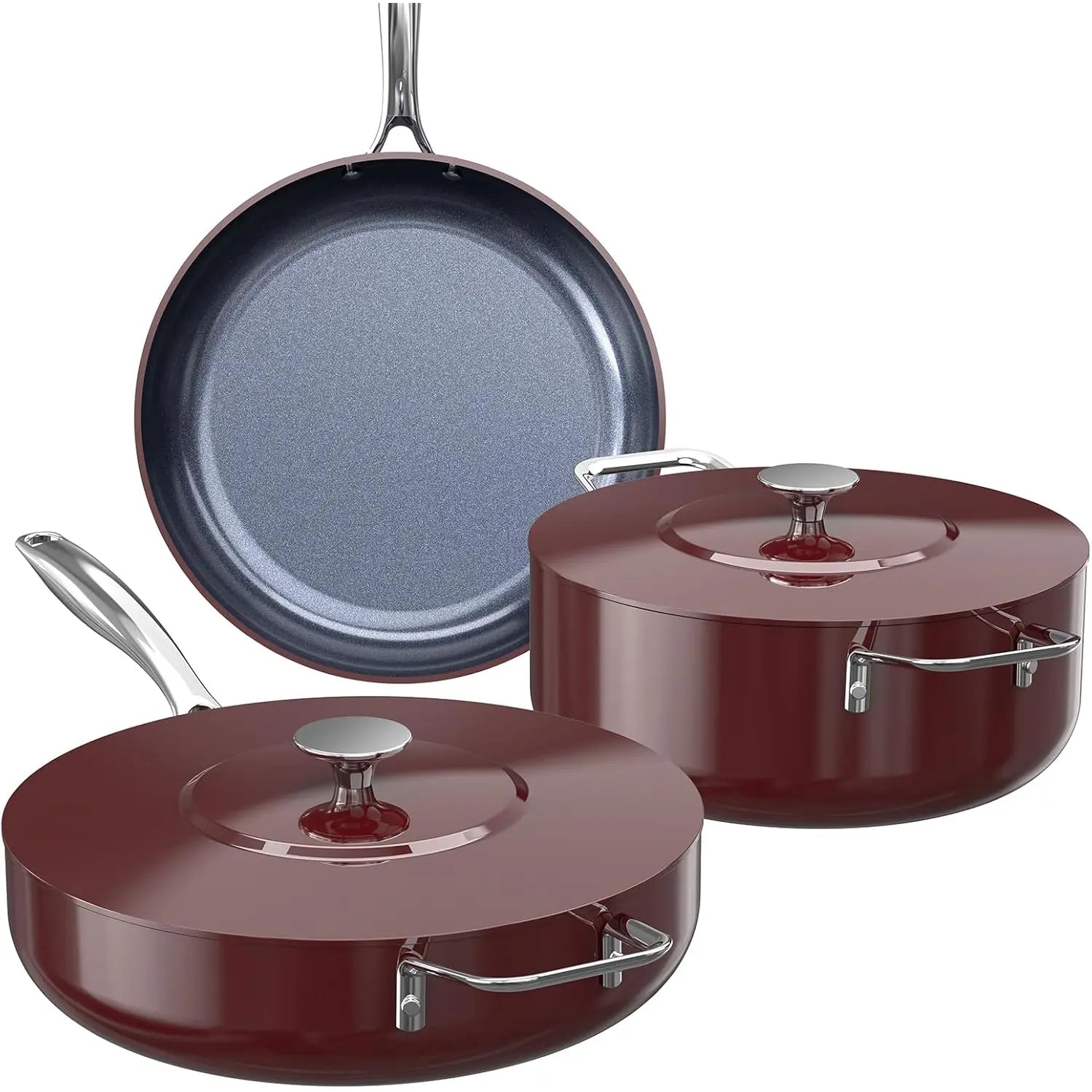 Duralon Blue Essential Series Non-Stick Cookware 5-Piece Set - Image 7