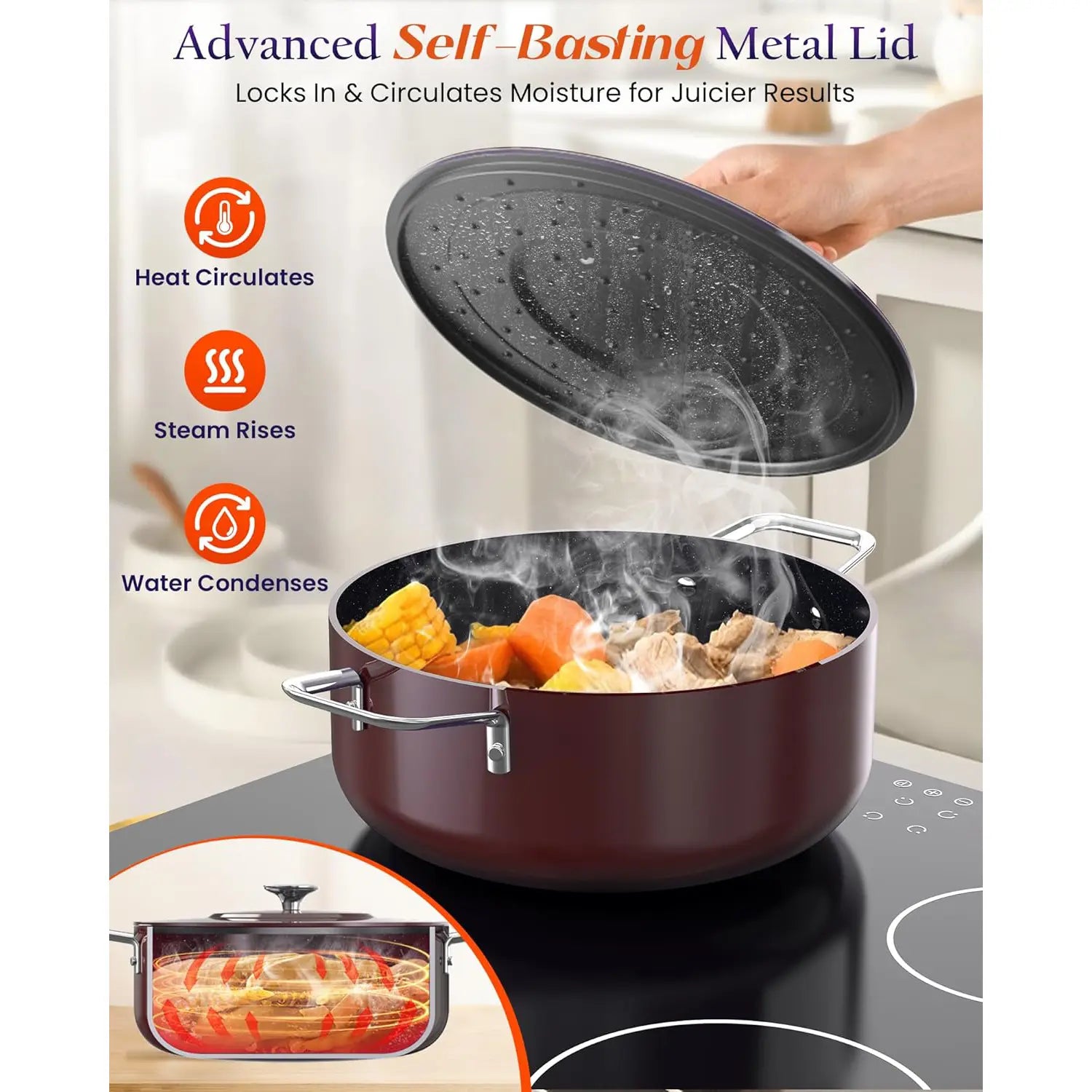 Duralon Blue Essential Series Non-Stick Cookware 5-Piece Set - Image 9