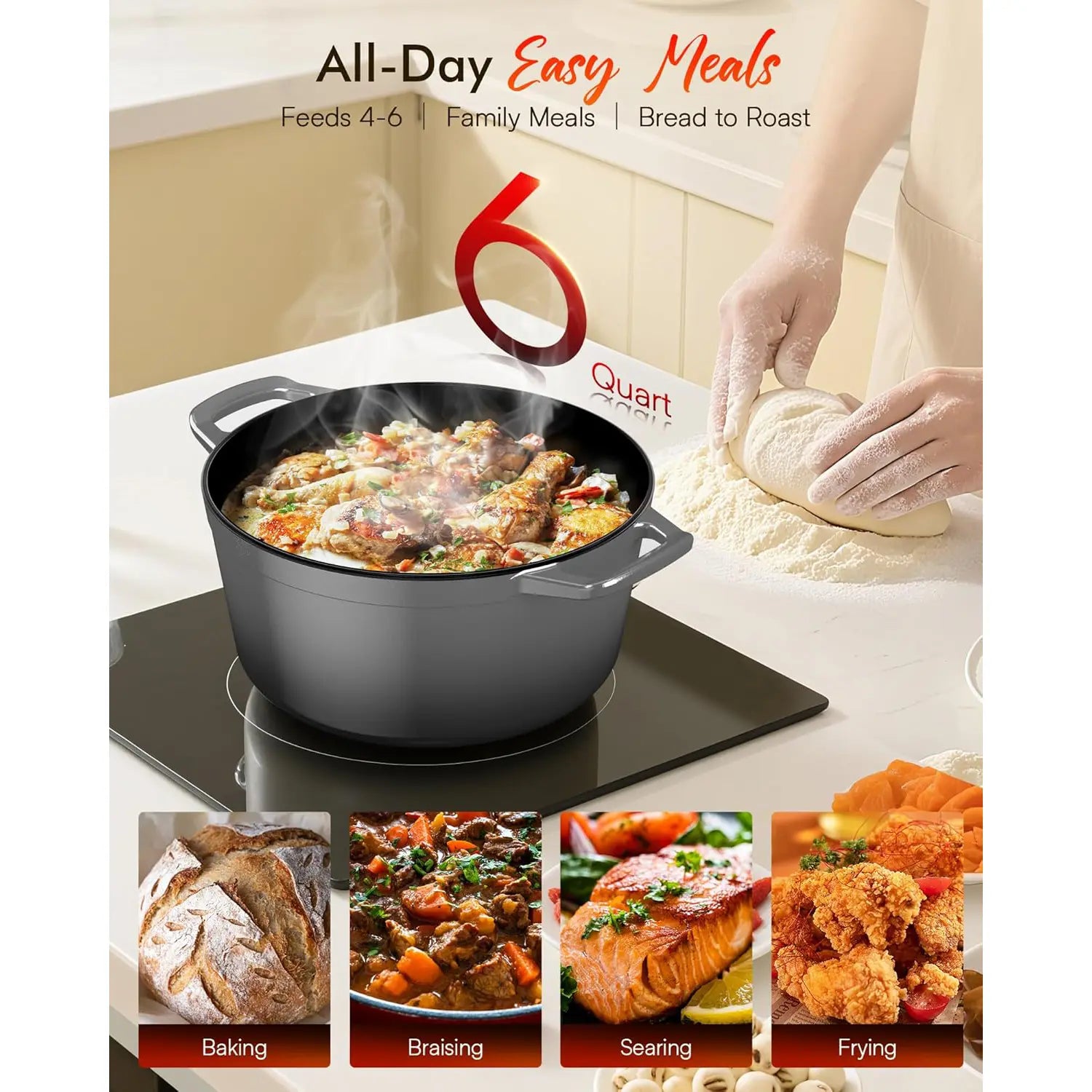 Nuwave Duracore 6QT Cast Iron Dutch Oven - Image 7
