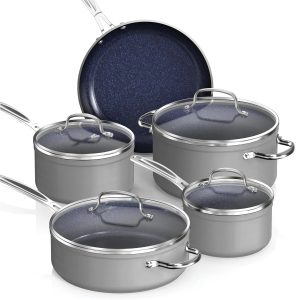 Duralon Blue Non-Stick Cookware 9-Piece Set